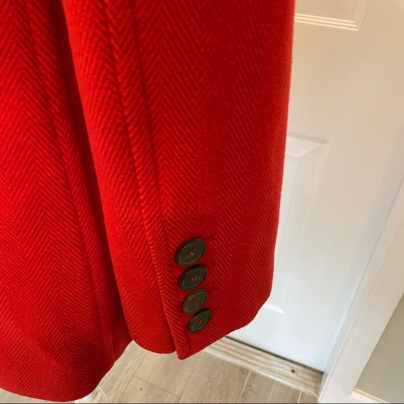 Akris Punto red wool/angora double breasted pea coat - Picture 7 of 9